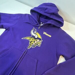 Minnesota Vikings Hoodie Full Zip Purple Men's Small Team Apparel